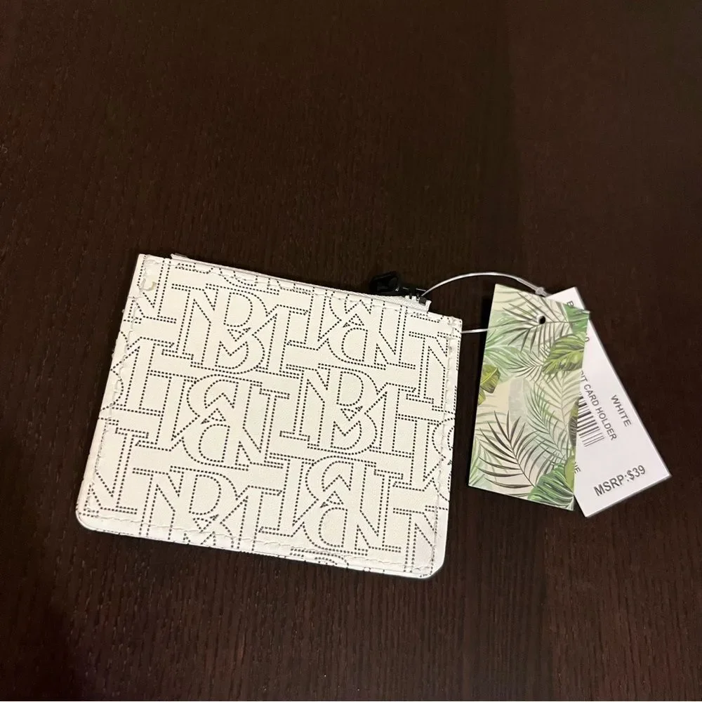 Badgley Mischka NWT Monogram Card Holder Wallet - Black & White